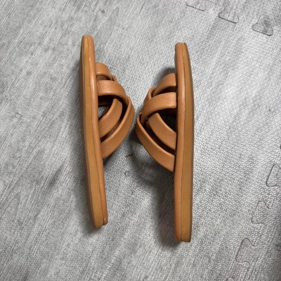 Madewell Leather Criss Cross Slide Sandals Women's 8.5 Color Tan - Picture 3 of 8